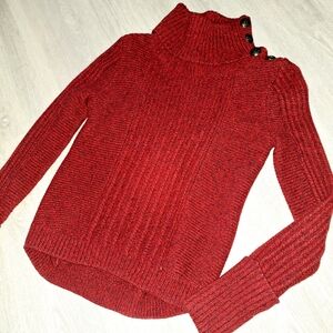 Veronica Beard Rich Red Cowl Neck Sweater